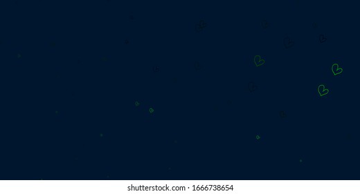 Light Green vector texture with lovely hearts. Beautiful colored illustration with hearts in celebration style. Design for ad, poster, banner of Valentine Day.