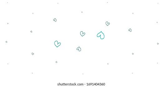 Light Green vector texture with lovely hearts. Beautiful colored illustration with hearts in celebration style. Design for your business advert of anniversary.