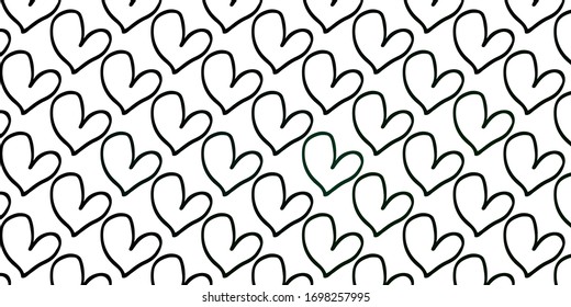 Light Green vector texture with lovely hearts. Glitter abstract illustration with colorful hearts in romantic style. Template for Valentine's greeting postcards.