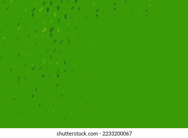 Light green vector texture with male, female icons. Gradient isolated colorful boy, girl symbols in abstract style. Modern design for unisex wallpapers.