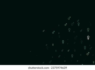 Light green vector texture with male, female icons. Gradient isolated colorful boy, girl symbols in abstract style. Simple design for TV commertials.