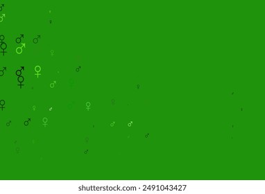 Light green vector texture with male, female icons. Modern abstract illustration with gradient male, female signs. Smart design for dating applications.