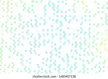 Light Green vector texture with mathematic symbols. Abstract illustration with colored algebra signs. Pattern for posters, banners of math books.