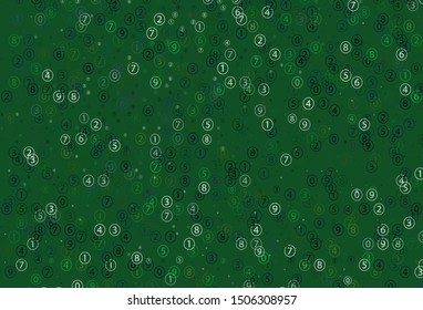 Light Green vector texture with mathematic symbols. Colored mathematic signs with gradient on white background. Pattern for school, grammar websites.
