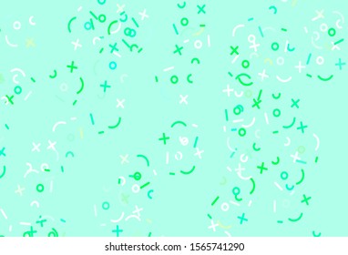 Light Green vector texture with mathematic symbols. Illustration with Numeral symbols on abstract template. Pattern for ad, booklets, leaflets of education.