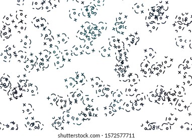 Light Green vector texture with mathematic symbols. Colored mathematic signs with gradient on white background. Pattern for school, grammar websites.