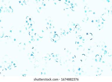 Light Green vector texture with mathematic symbols. Modern geometrical illustration with numerals. Template for landing page of typography.