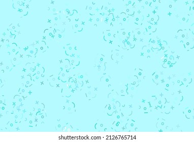 Light Green vector texture with mathematic symbols. Illustration with Numeral symbols on abstract template. Pattern for school, grammar websites.