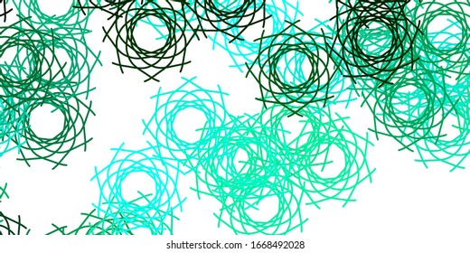 Light Green vector texture with memphis shapes. Colorful abstract forms with gradient in simple style. Modern design for your ads.