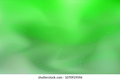 Light Green vector texture with milky way stars. Blurred decorative design in simple style with galaxy stars. Pattern for astronomy websites.
