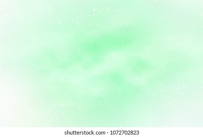 Light Green vector texture with milky way stars. Shining colored illustration with bright astronomical stars. Smart design for your business advert.