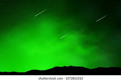 Light Green vector texture with milky way stars. Shining illustration with sky stars on abstract template. Pattern for astrology websites.