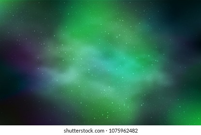 Light Green vector texture with milky way stars. Modern abstract illustration with Big Dipper stars. Smart design for your business advert.