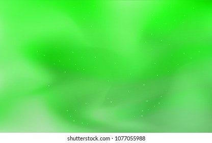 Light Green vector texture with milky way stars. Space stars on blurred abstract background with gradient. Pattern for astrology websites.
