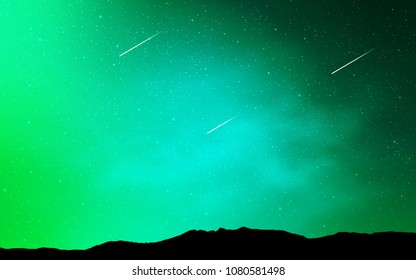 Light Green vector texture with milky way stars. Modern abstract illustration with Big Dipper stars. Best design for your ad, poster, banner.