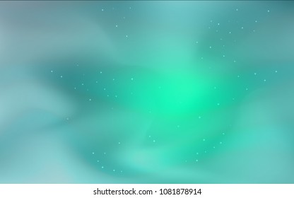 Light Green vector texture with milky way stars. Glitter abstract illustration with colorful cosmic stars. Template for cosmic backgrounds.