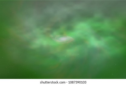 Light Green vector texture with milky way stars. Blurred decorative design in simple style with galaxy stars. Pattern for astrology websites.