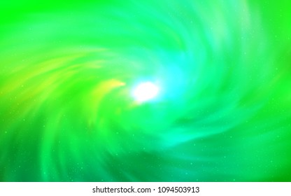 Light Green vector texture with milky way stars. Blurred decorative design in simple style with galaxy stars. Pattern for futuristic ad, booklets.