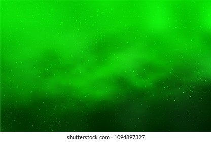 Light Green vector texture with milky way stars. Modern abstract illustration with Big Dipper stars. Best design for your ad, poster, banner.