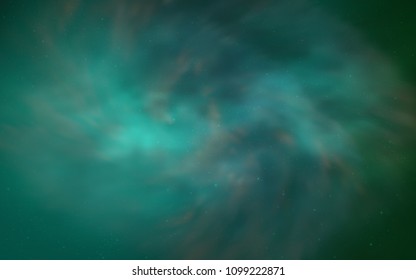 Light Green vector texture with milky way stars. Glitter abstract illustration with colorful cosmic stars. Smart design for your business advert.