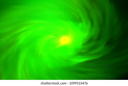 Light Green vector texture with milky way stars. Glitter abstract illustration with colorful cosmic stars. Best design for your ad, poster, banner.