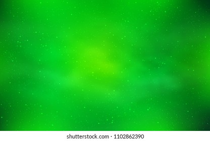 Light Green vector texture with milky way stars. Shining illustration with sky stars on abstract template. Template for cosmic backgrounds.