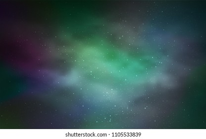 Light Green vector texture with milky way stars. Modern abstract illustration with Big Dipper stars. Best design for your ad, poster, banner.