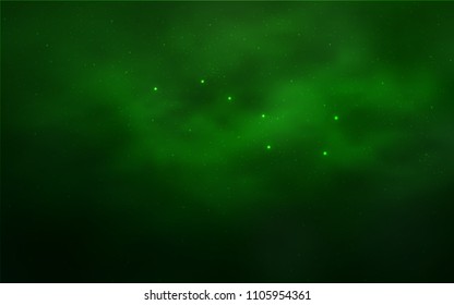 Light Green vector texture with milky way stars. Blurred decorative design in simple style with galaxy stars. Pattern for astronomy websites.