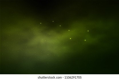 Light Green vector texture with milky way stars. Shining colored illustration with bright astronomical stars. Smart design for your business advert.