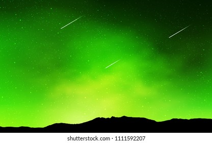 Light Green vector texture with milky way stars. Blurred decorative design in simple style with galaxy stars. Template for cosmic backgrounds.