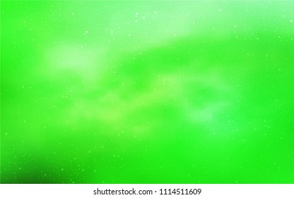Light Green vector texture with milky way stars. Space stars on blurred abstract background with gradient. Template for cosmic backgrounds.
