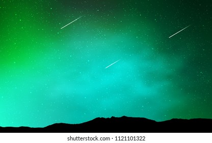 Light Green vector texture with milky way stars. Blurred decorative design in simple style with galaxy stars. Pattern for astronomy websites.