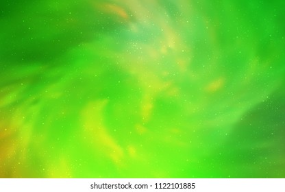 Light Green vector texture with milky way stars. Blurred decorative design in simple style with galaxy stars. Pattern for astronomy websites.