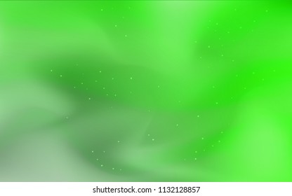Light Green vector texture with milky way stars. Shining illustration with sky stars on abstract template. Pattern for futuristic ad, booklets.