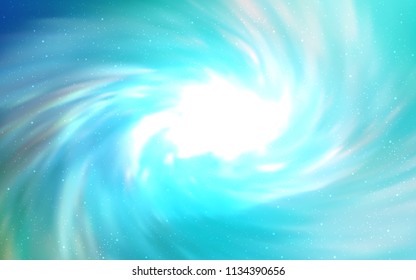 Light Green vector texture with milky way stars. Blurred decorative design in simple style with galaxy stars. Best design for your ad, poster, banner.