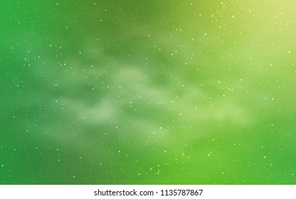 Light Green vector texture with milky way stars. Shining illustration with sky stars on abstract template. Pattern for astronomy websites.