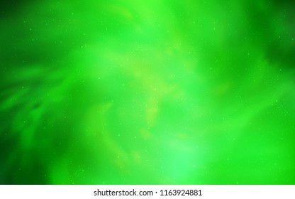 Light Green vector texture with milky way stars. Shining illustration with sky stars on abstract template. Template for cosmic backgrounds.
