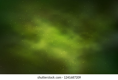 Light Green vector texture with milky way stars. Shining illustration with sky stars on abstract template. Pattern for astronomy websites.