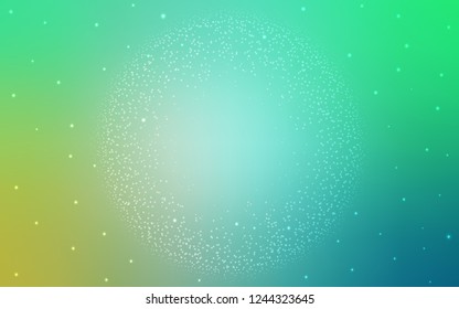 Light Green vector texture with milky way stars. Shining colored illustration with bright astronomical stars. Pattern for astrology websites.