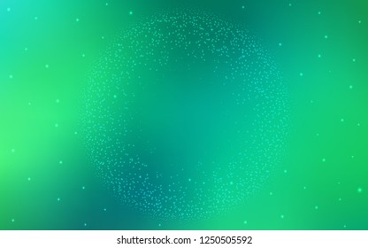 Light Green vector texture with milky way stars. Blurred decorative design in simple style with galaxy stars. Pattern for astronomy websites.