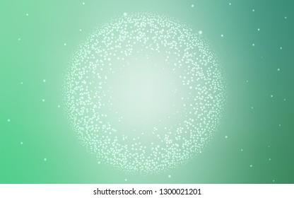 Light Green vector texture with milky way stars. Glitter abstract illustration with colorful cosmic stars. Pattern for futuristic ad, booklets.