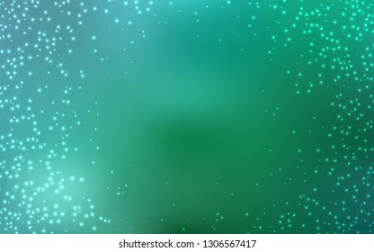 Light Green vector texture with milky way stars. Glitter abstract illustration with colorful cosmic stars. Pattern for futuristic ad, booklets.