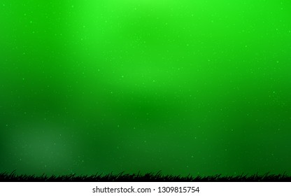 Light Green vector texture with milky way stars. Shining colored illustration with bright astronomical stars. Best design for your ad, poster, banner.