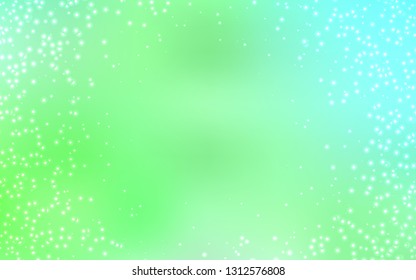 Light Green vector texture with milky way stars. Blurred decorative design in simple style with galaxy stars. Template for cosmic backgrounds.