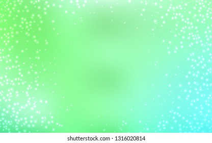 Light Green vector texture with milky way stars. Blurred decorative design in simple style with galaxy stars. Pattern for astrology websites.