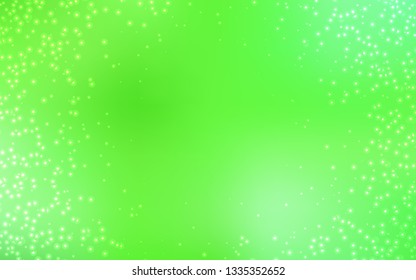 Light Green vector texture with milky way stars. Space stars on blurred abstract background with gradient. Smart design for your business advert.