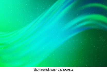 Light Green vector texture with milky way stars. Blurred decorative design in simple style with galaxy stars. Template for cosmic backgrounds.