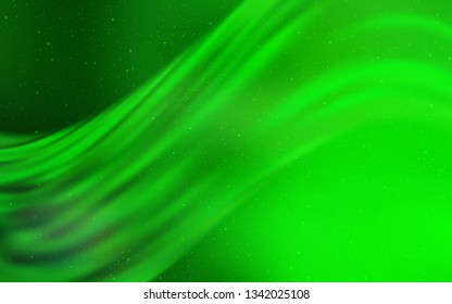 Light Green vector texture with milky way stars. Shining illustration with sky stars on abstract template. Pattern for astrology websites.