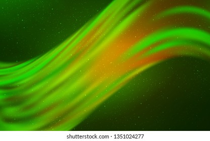 Light Green vector texture with milky way stars. Shining illustration with sky stars on abstract template. Pattern for futuristic ad, booklets.