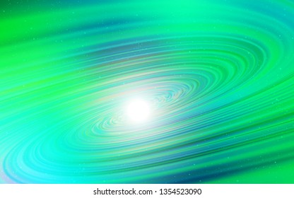 Light Green vector texture with milky way stars. Glitter abstract illustration with colorful cosmic stars. Template for cosmic backgrounds.